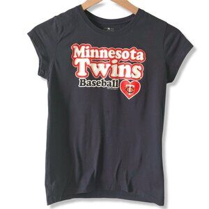 Minnesota Twins t-shirt girls 14-16 crew-neck blue fitted  cotton
